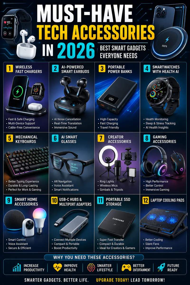 Must-Have Tech Accessories in 2026 – Best Smart Gadgets Everyone Needs