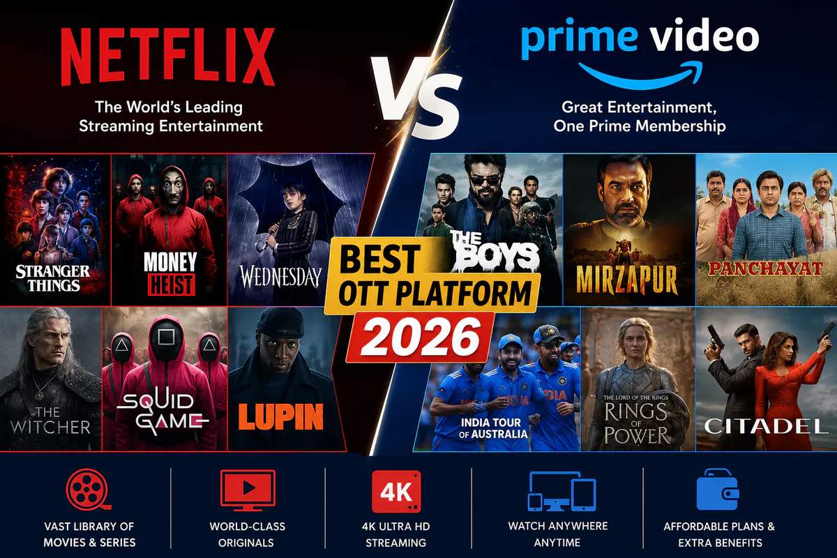 Netflix vs Prime Video 2026 – Which OTT Platform Is Better for Movies, Web Series & Value?