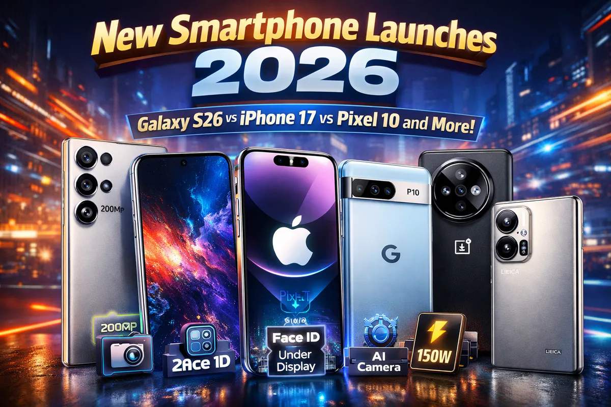 New Smartphone Launches 2026: Galaxy S26, iPhone 17 & Top Upcoming Phones You Can’t Miss